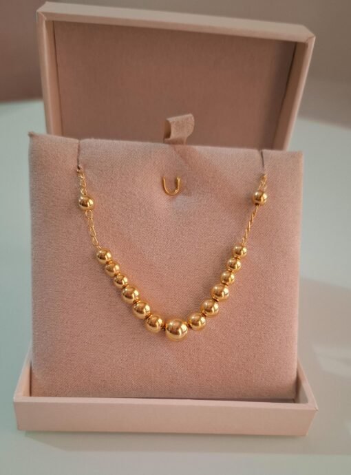 COLAR CHOCKER ESFERAS - BANHADO A OURO.