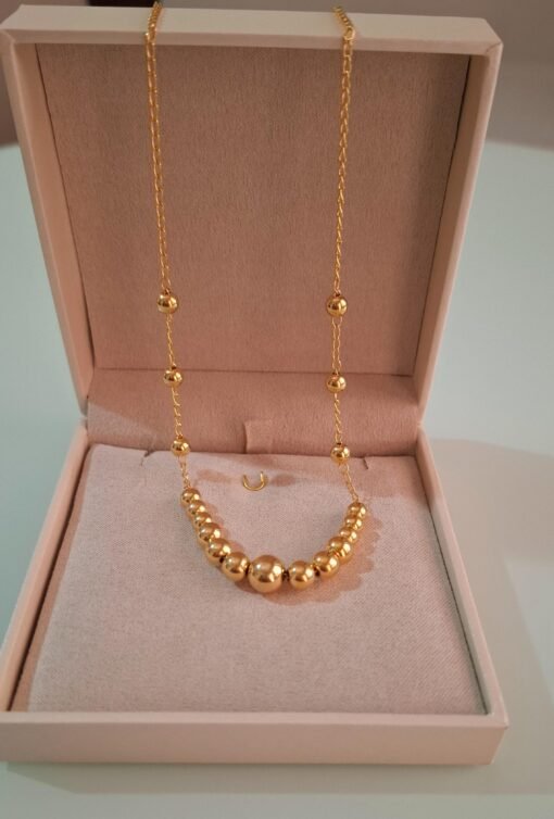 COLAR CHOCKER ESFERAS - BANHADO A OURO. - Image 2