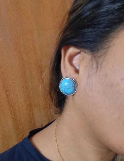BRINCO TURQUESA - BANHO DE PRATA.