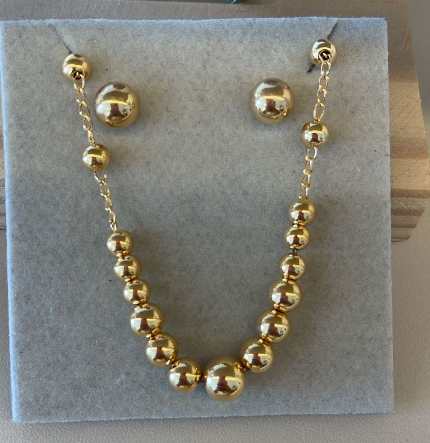 CONJUNTO ESFERA- BANHO DE OURO.