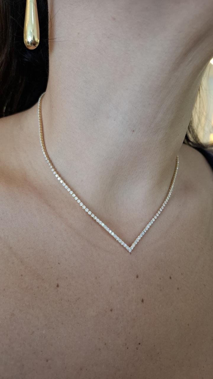 RIVIERA MINIMALISTA EM ZIRCÔNIAS - COLAR LUXO.