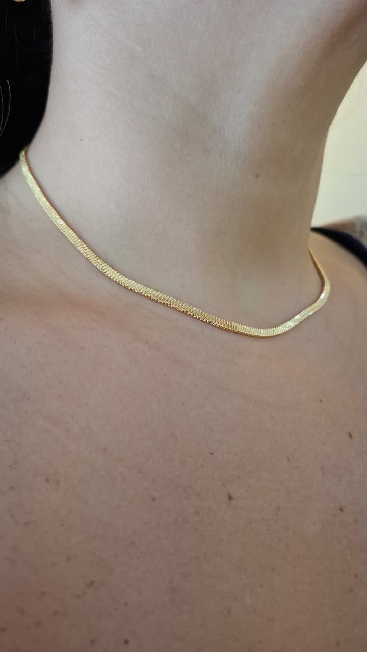 COLAR FITA LAMINADA - SEMIJOIA